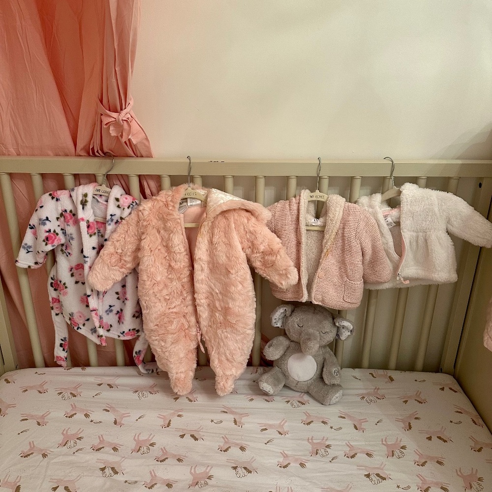 Winter baby girl bundle lot coats pram suit robe